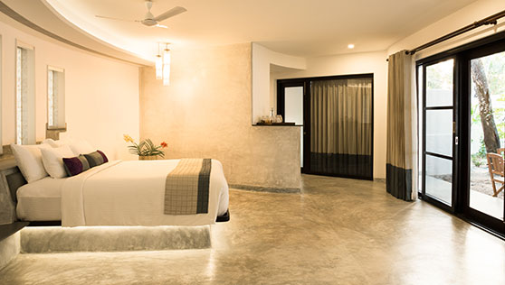 Five star luxury honeymoon room with pool cottage Xandari beach resort